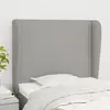 vidaXL Tête de lit avec oreilles Gris clair 93x23x118/128 cm Tissu