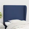 vidaXL Tête de lit avec oreilles Bleu 93x23x118/128 cm Tissu