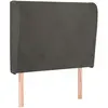 vidaXL Tête de lit avec oreilles Gris foncé 93x23x118/128 cm Velours