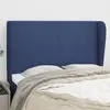vidaXL Tête de lit avec oreilles Bleu 147x23x118/128 cm Tissu