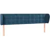 vidaXL Tête de lit avec oreilles Bleu foncé 203x23x78/88 cm Velours