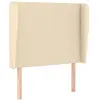 vidaXL Tête de lit avec oreilles Crème 83x23x118/128 cm Tissu