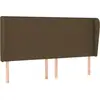 vidaXL Tête de lit avec oreilles Marron foncé 183x23x118/128 cm Tissu