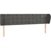 vidaXL Tête de lit avec oreilles Gris foncé 183x23x78/88 cm Velours