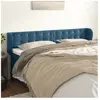 vidaXL Tête de lit avec oreilles Bleu foncé 183x23x78/88 cm Velours
