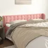 vidaXL Tête de lit avec oreilles Rose 183x23x78/88 cm Velours
