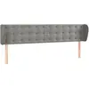 vidaXL Tête de lit avec oreilles Gris clair 203x23x78/88 cm Velours