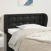 vidaXL Tête de lit avec oreilles Noir 93x23x78/88 cm Similicuir