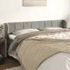 vidaXL Tête de lit avec oreilles Gris clair 163x23x78/88 cm Velours