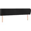 vidaXL Tête de lit avec oreilles Noir 163x23x78/88 cm Velours