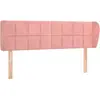 vidaXL Tête de lit avec oreilles Rose 147x23x78/88 cm Velours