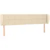 vidaXL Tête de lit avec oreilles Crème 203x23x78/88 cm Tissu