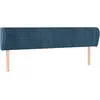 vidaXL Tête de lit avec oreilles Bleu foncé 203x23x78/88 cm Velours
