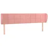 vidaXL Tête de lit avec oreilles Rose 203x23x78/88 cm Velours