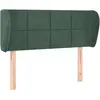 vidaXL Tête de lit avec oreilles Vert foncé 93x23x78/88 cm Velours