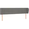 vidaXL Tête de lit avec oreilles Gris foncé 163x23x78/88 cm Tissu