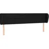 vidaXL Tête de lit avec oreilles Noir 163x23x78/88 cm Tissu