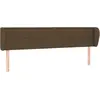 vidaXL Tête de lit avec oreilles Marron foncé 163x23x78/88 cm Tissu