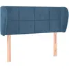 vidaXL Tête de lit avec oreilles Bleu foncé 103x23x78/88 cm Velours
