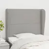 vidaXL Tête de lit avec oreilles Gris clair 93x23x118/128 cm Tissu