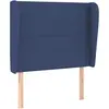 vidaXL Tête de lit avec oreilles Bleu 93x23x118/128 cm Tissu