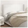 vidaXL Tête de lit avec oreilles Blanc 163x23x118/128 cm Similicuir