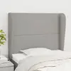 vidaXL Tête de lit avec oreilles Gris clair 103x23x118/128 cm Tissu