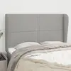 vidaXL Tête de lit avec oreilles Gris clair 147x23x118/128 cm Tissu