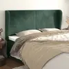vidaXL Tête de lit avec oreilles Vert foncé 203x23x118/128 cm Velours