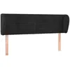 vidaXL Tête de lit avec oreilles Noir 147x23x78/88 cm Velours