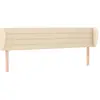 vidaXL Tête de lit avec oreilles Crème 183x23x78/88 cm Tissu