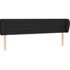 vidaXL Tête de lit avec oreilles Noir 203x23x78/88 cm Tissu