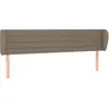 vidaXL Tête de lit avec oreilles Taupe 203x23x78/88 cm Tissu