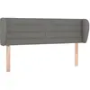 vidaXL Tête de lit avec oreilles Gris foncé 147x23x78/88 cm Tissu