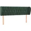 vidaXL Tête de lit avec oreilles Vert foncé 147x23x78/88 cm Velours
