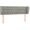 vidaXL Tête de lit avec oreilles Gris clair 163x23x78/88 cm Velours