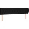 vidaXL Tête de lit avec oreilles Noir 203x23x78/88 cm Tissu