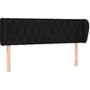 vidaXL Tête de lit avec oreilles Noir 147x23x78/88 cm Tissu