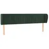 vidaXL Tête de lit avec oreilles Vert foncé 203x23x78/88 cm Velours