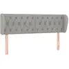 vidaXL Tête de lit avec oreilles Gris clair 163x23x78/88 cm Tissu