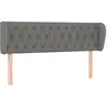 vidaXL Tête de lit avec oreilles Gris foncé 163x23x78/88 cm Tissu