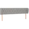 vidaXL Tête de lit avec oreilles Gris clair 183x23x78/88 cm Tissu