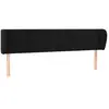 vidaXL Tête de lit avec oreilles Noir 163x23x78/88 cm Velours