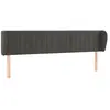 vidaXL Tête de lit avec oreilles Gris foncé 163x23x78/88 cm Velours