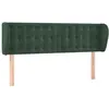 vidaXL Tête de lit avec oreilles Vert foncé 147x23x78/88 cm Velours