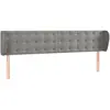 vidaXL Tête de lit avec oreilles Gris clair 163x23x78/88 cm Velours