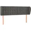 vidaXL Tête de lit avec oreilles Gris foncé 147x23x78/88 cm Velours