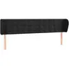 vidaXL Tête de lit avec oreilles Noir 163x23x78/88 cm Velours