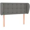 vidaXL Tête de lit avec oreilles Gris foncé 93x23x78/88 cm Tissu