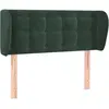vidaXL Tête de lit avec oreilles Vert foncé 83x23x78/88 cm Velours